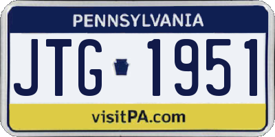 PA license plate JTG1951