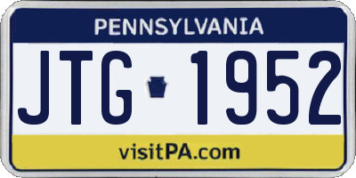 PA license plate JTG1952