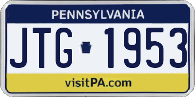 PA license plate JTG1953