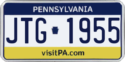 PA license plate JTG1955