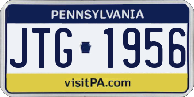 PA license plate JTG1956