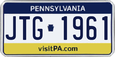 PA license plate JTG1961