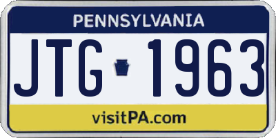 PA license plate JTG1963