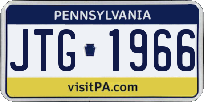 PA license plate JTG1966