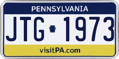 PA license plate JTG1973