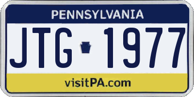 PA license plate JTG1977