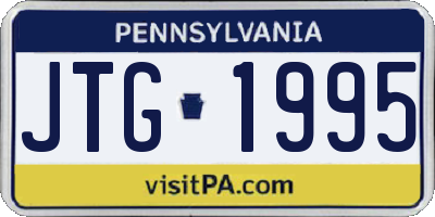 PA license plate JTG1995