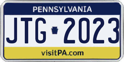 PA license plate JTG2023