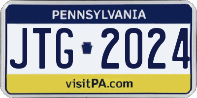 PA license plate JTG2024