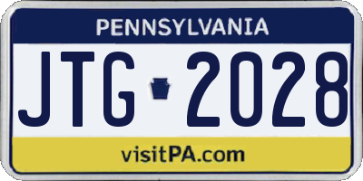PA license plate JTG2028