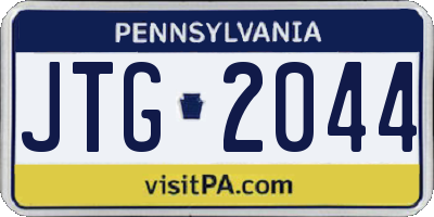 PA license plate JTG2044