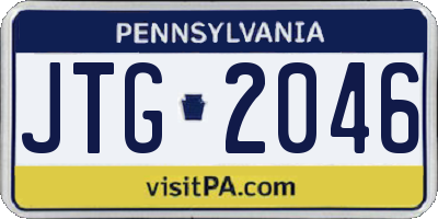 PA license plate JTG2046