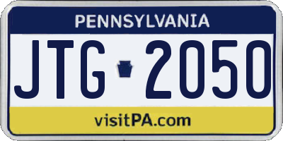 PA license plate JTG2050