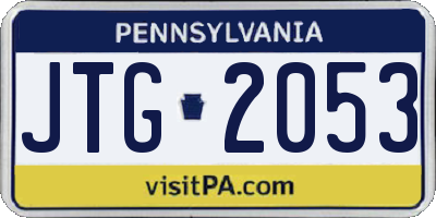 PA license plate JTG2053