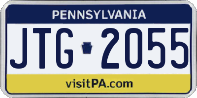 PA license plate JTG2055