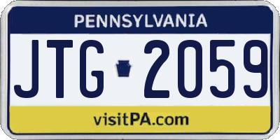 PA license plate JTG2059