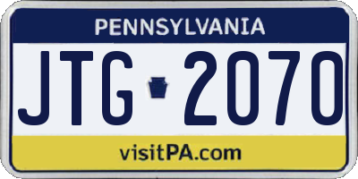 PA license plate JTG2070
