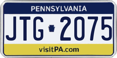PA license plate JTG2075