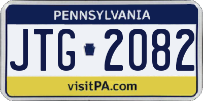 PA license plate JTG2082