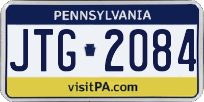 PA license plate JTG2084