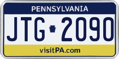 PA license plate JTG2090
