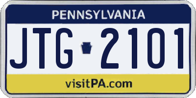 PA license plate JTG2101