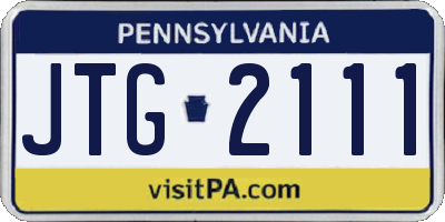 PA license plate JTG2111