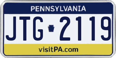 PA license plate JTG2119