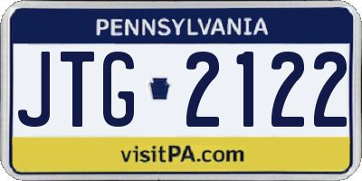 PA license plate JTG2122