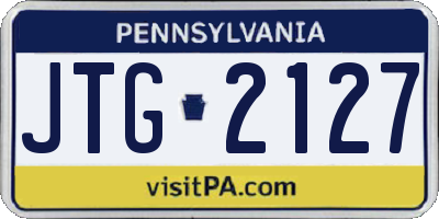 PA license plate JTG2127