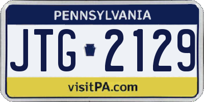 PA license plate JTG2129