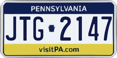 PA license plate JTG2147