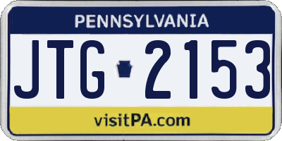 PA license plate JTG2153