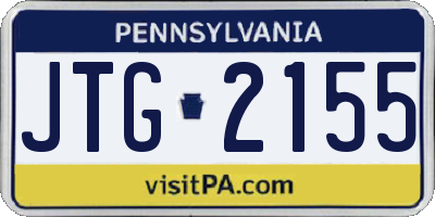 PA license plate JTG2155