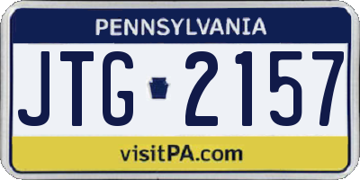 PA license plate JTG2157