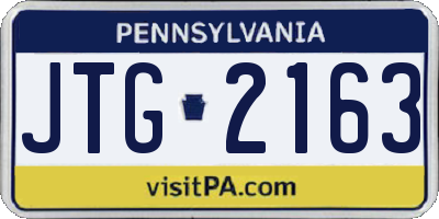 PA license plate JTG2163