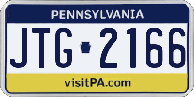 PA license plate JTG2166