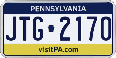 PA license plate JTG2170