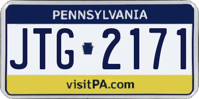 PA license plate JTG2171
