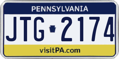PA license plate JTG2174