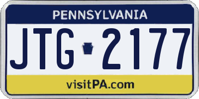 PA license plate JTG2177