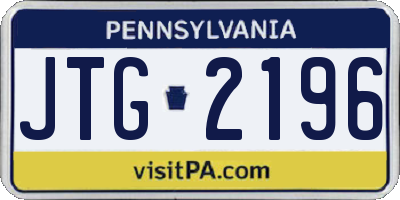 PA license plate JTG2196