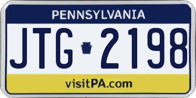 PA license plate JTG2198