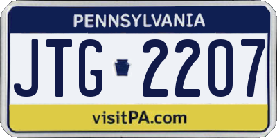 PA license plate JTG2207