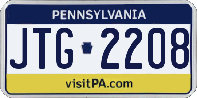 PA license plate JTG2208