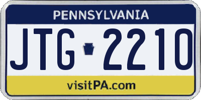 PA license plate JTG2210