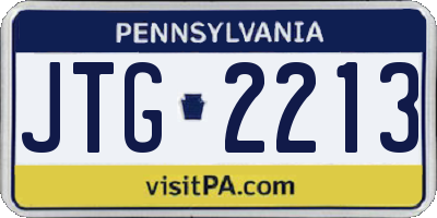 PA license plate JTG2213