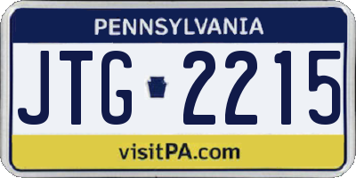 PA license plate JTG2215