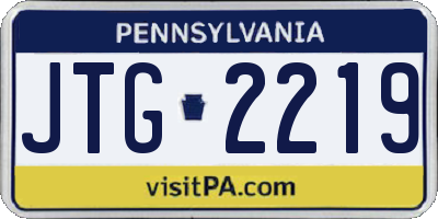 PA license plate JTG2219