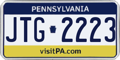 PA license plate JTG2223